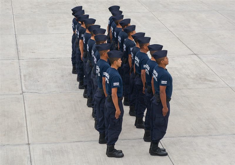 Cadetes formados en fila durante el Curso de Formación Inicial